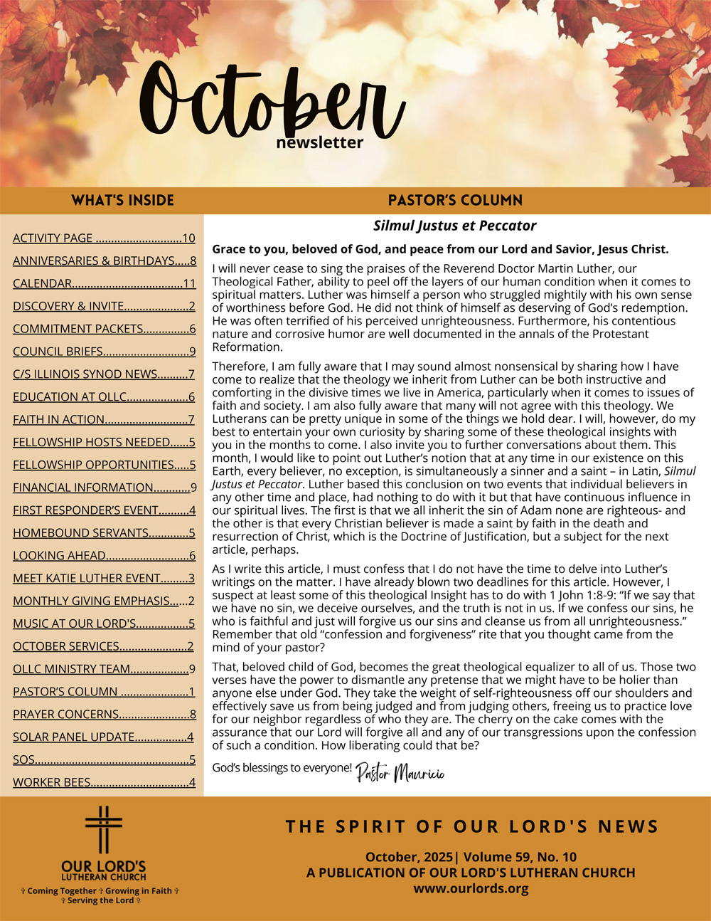 October 2025 Newsletter