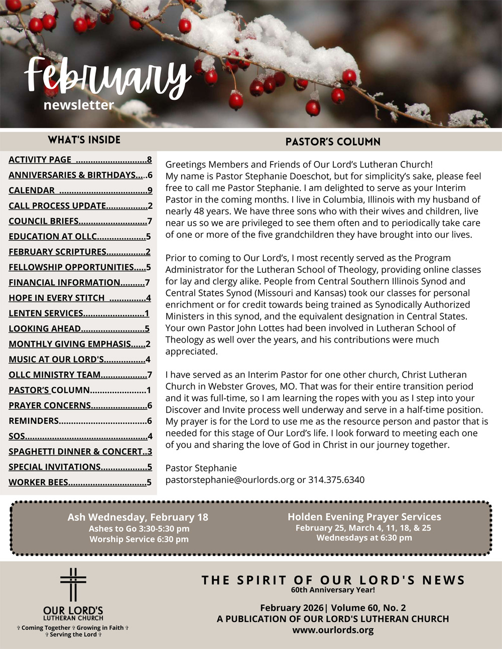 February 2026 Newsletter