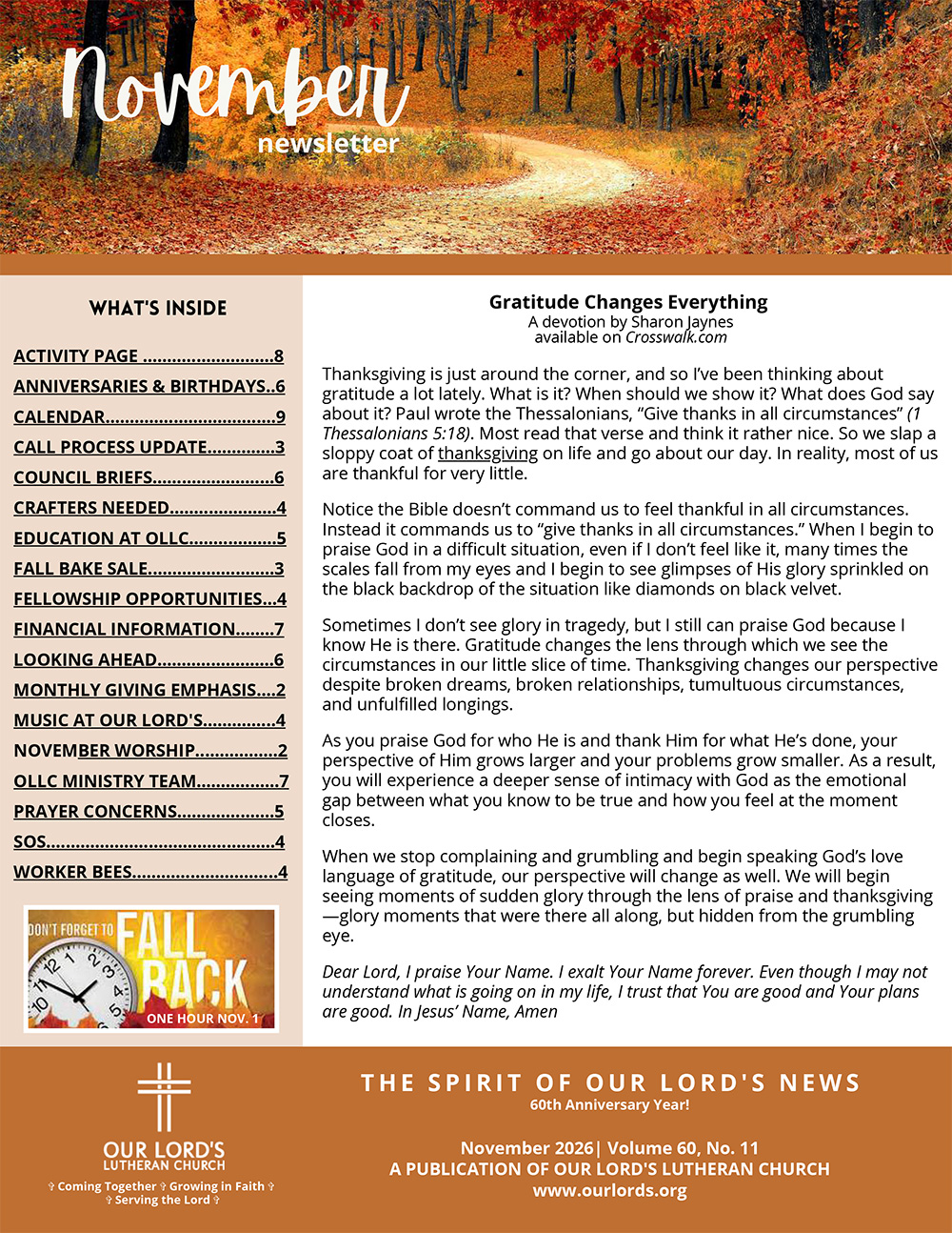 November 2026 Newsletter